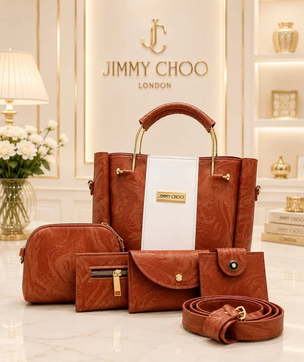 Women's Leather Plain Handbag Set