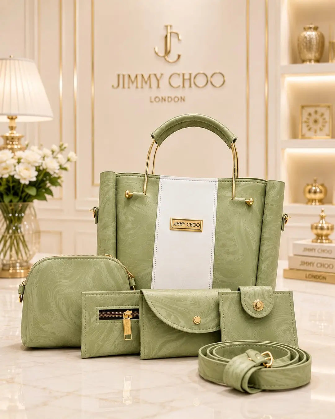 Women's Leather Plain Handbag Set