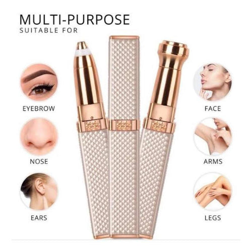 Flawless 2-in-1 Pen Hair Remover – Rechargeable Precision Trimmer for Effortless Brow Shaping