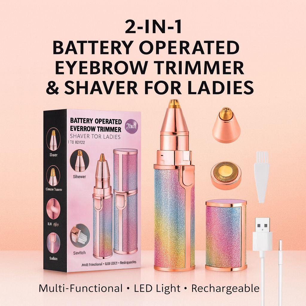 Flawless 2-in-1 Pen Hair Remover – Rechargeable Precision Trimmer for Effortless Brow Shaping